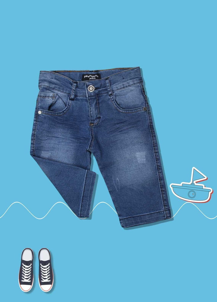 Sanaulla Exclusive Range Cotton Fancy Short for Boys -  4136 Blue