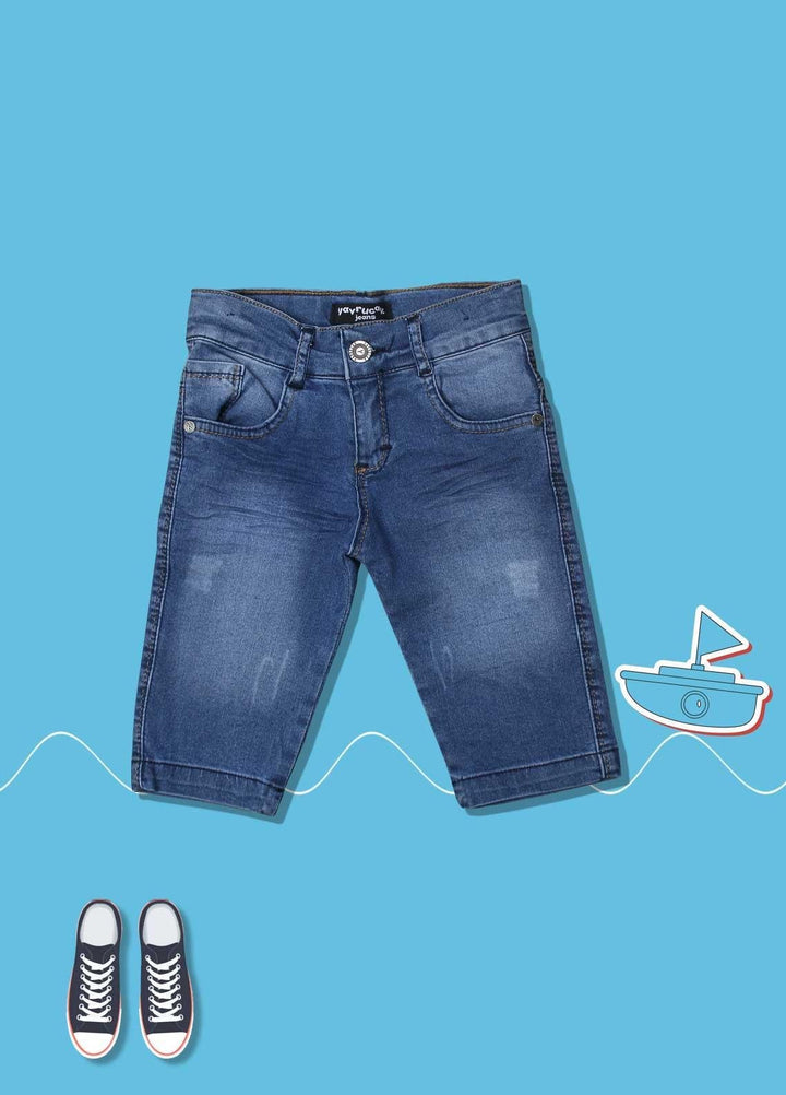 Sanaulla Exclusive Range Cotton Fancy Short for Boys -  4136 Blue