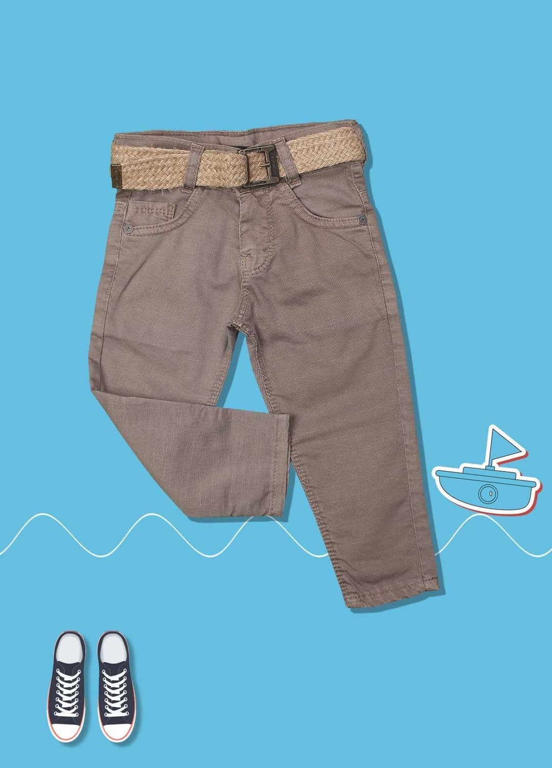 Sanaulla Exclusive Range Cotton Fancy Pant for Boys -  D-1001911 Beige