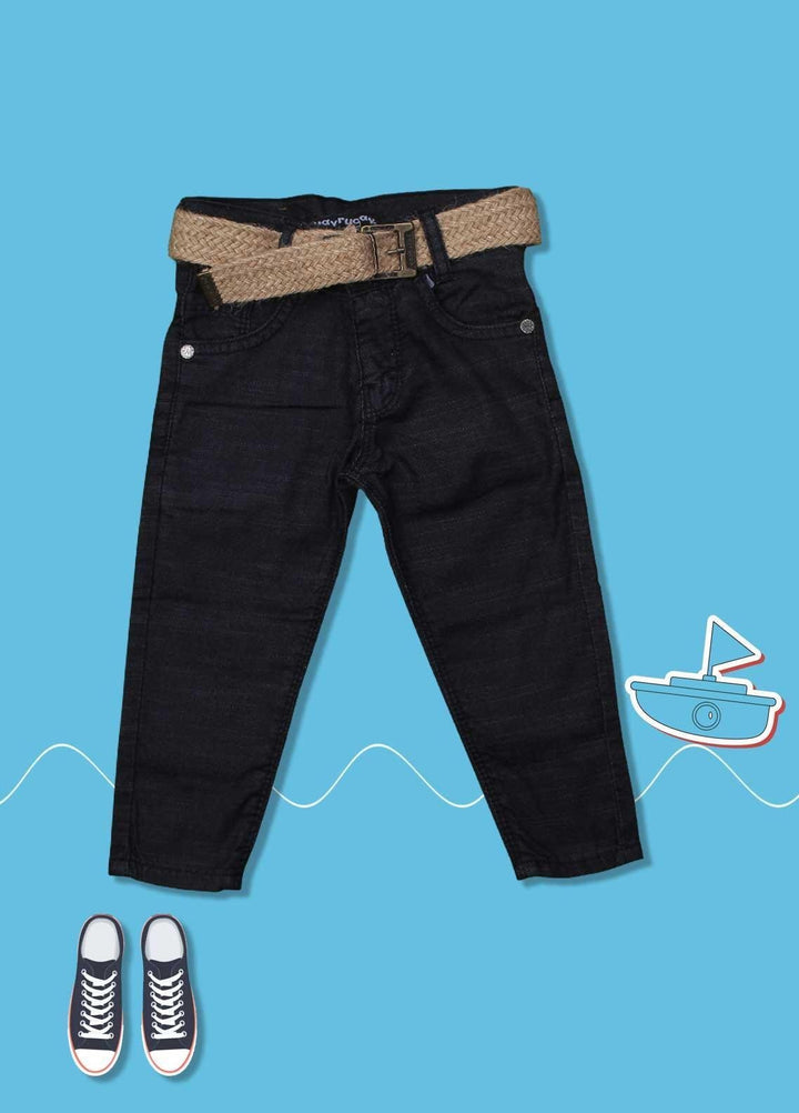 Sanaulla Exclusive Range Cotton Fancy Boys Pant -  D-1001911 Dark Blue