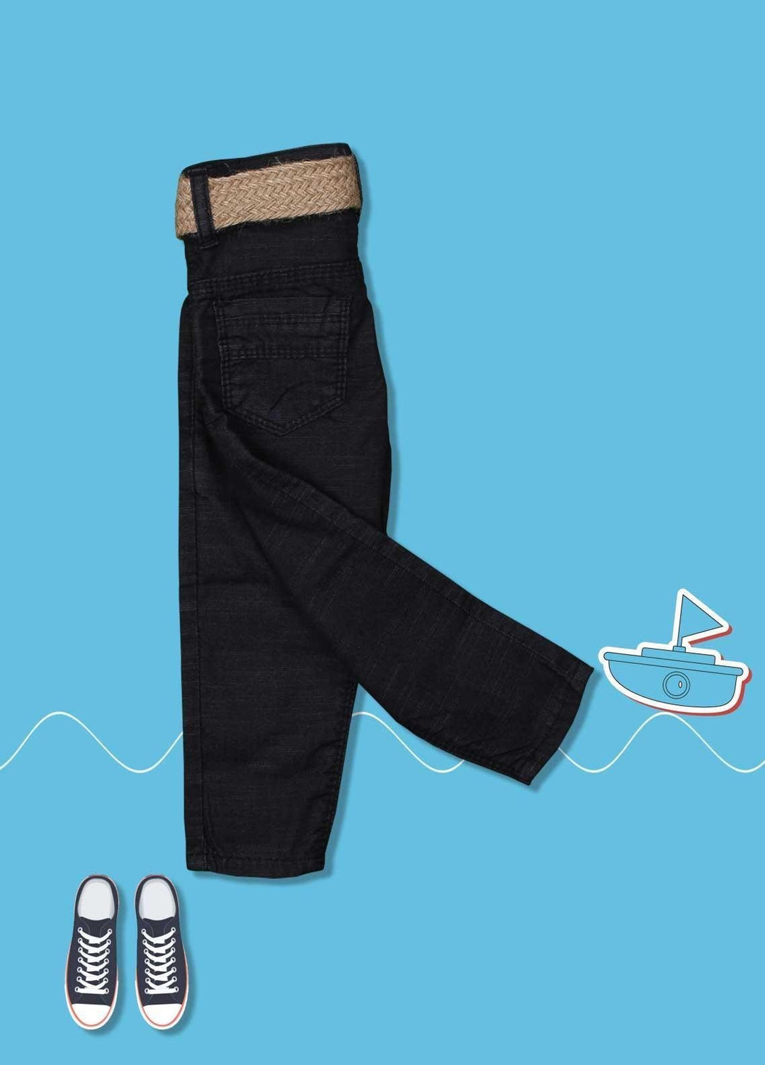 Sanaulla Exclusive Range Cotton Fancy Boys Pant -  D-1001911 Dark Blue