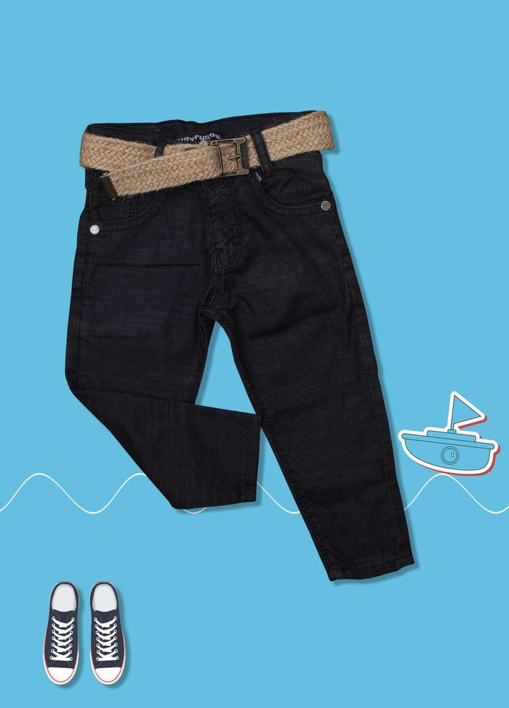 Sanaulla Exclusive Range Cotton Fancy Boys Pant -  D-1001911 Dark Blue