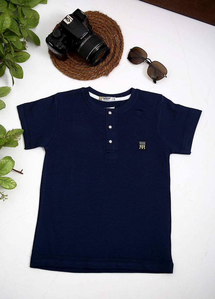 Sanaulla Exclusive Range Cotton Fancy T-Shirts for Boys -  1000895 N Blue