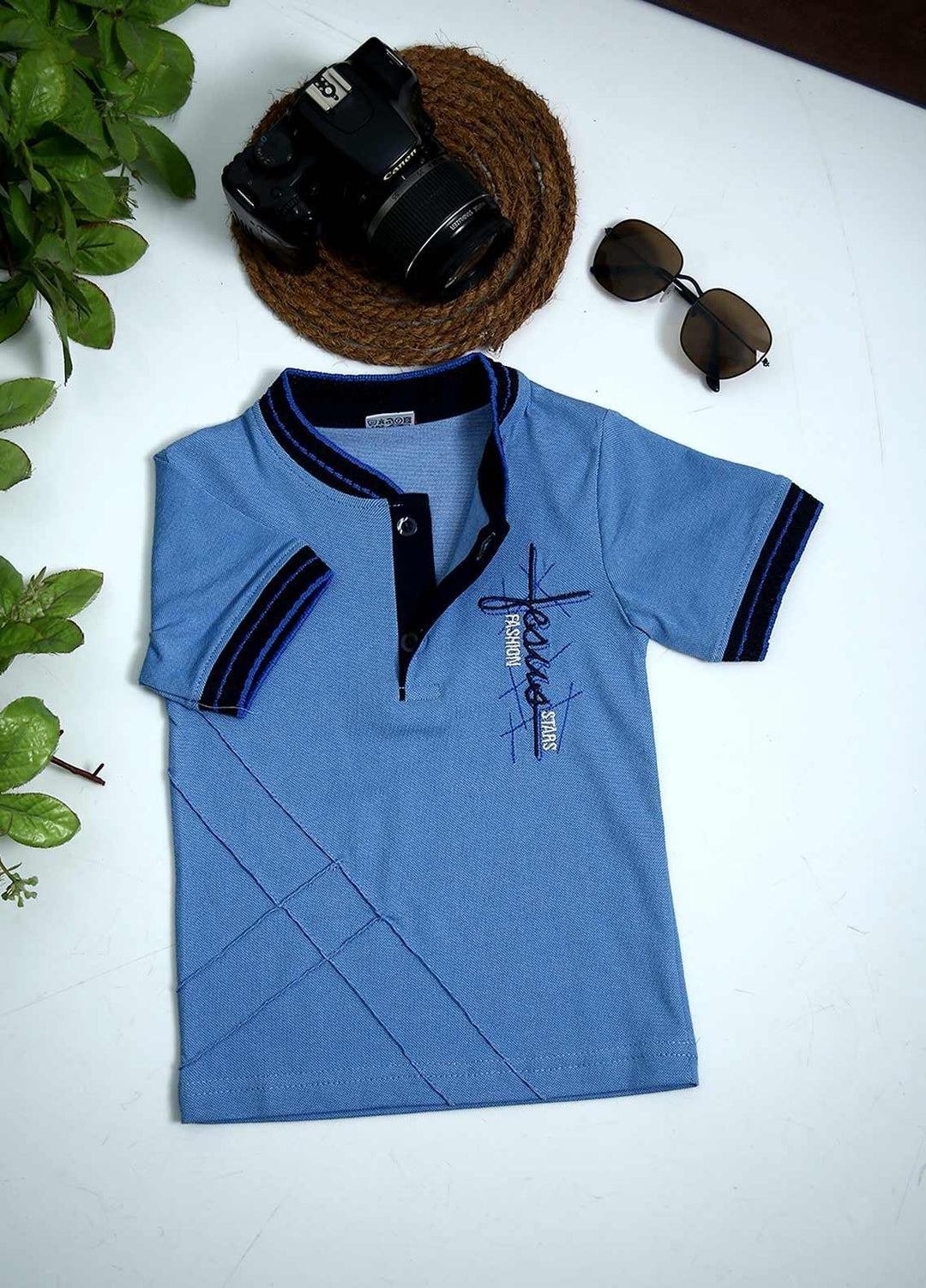 Sanaulla Exclusive Range Cotton Fancy T-Shirts for Boys -  1005028 L-Blue