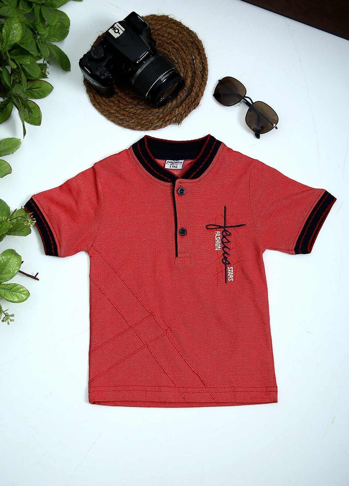 Sanaulla Exclusive Range Cotton Fancy Boys T-Shirts -  1005028 Rust