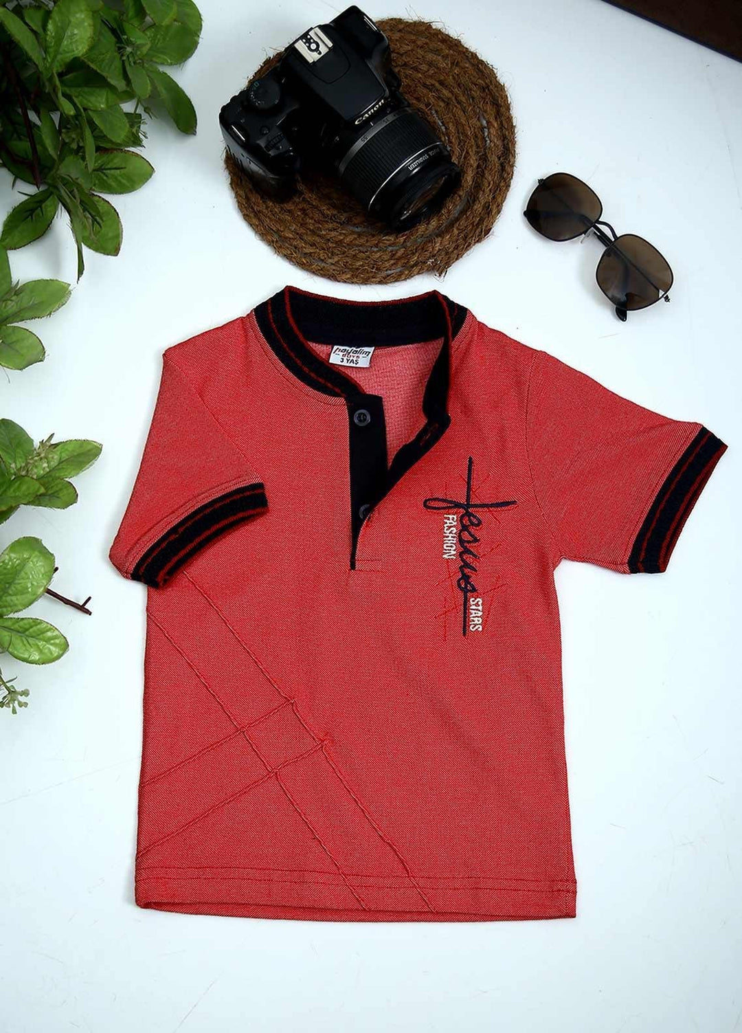 Sanaulla Exclusive Range Cotton Fancy Boys T-Shirts -  1005028 Rust