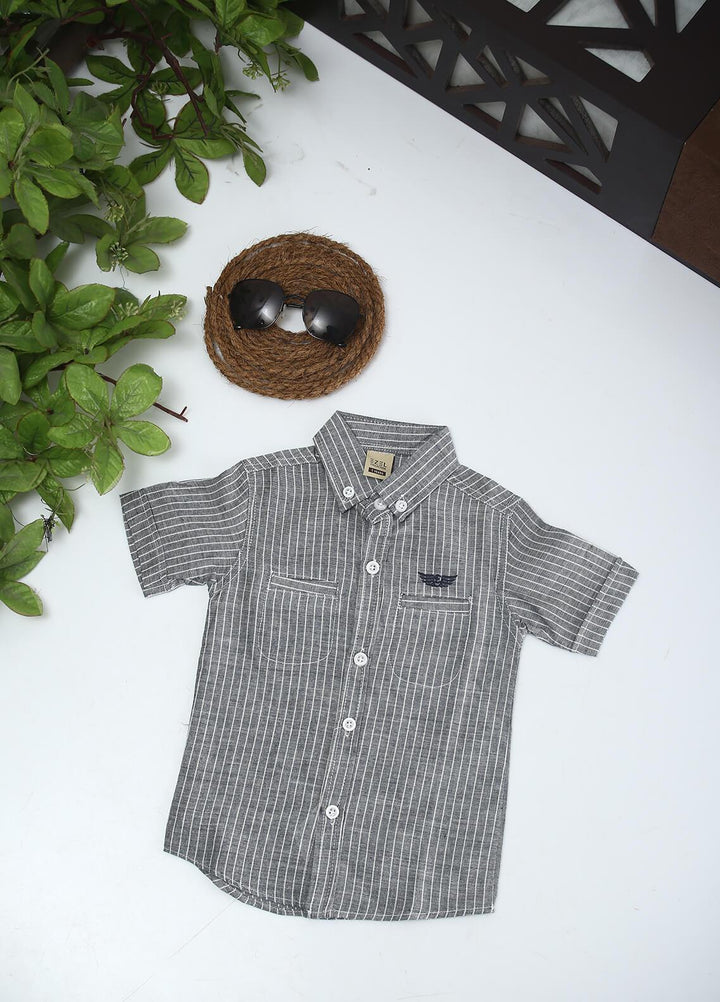 Sanaulla Exclusive Range Cotton Fancy Boys Shirts -  1011 Grey