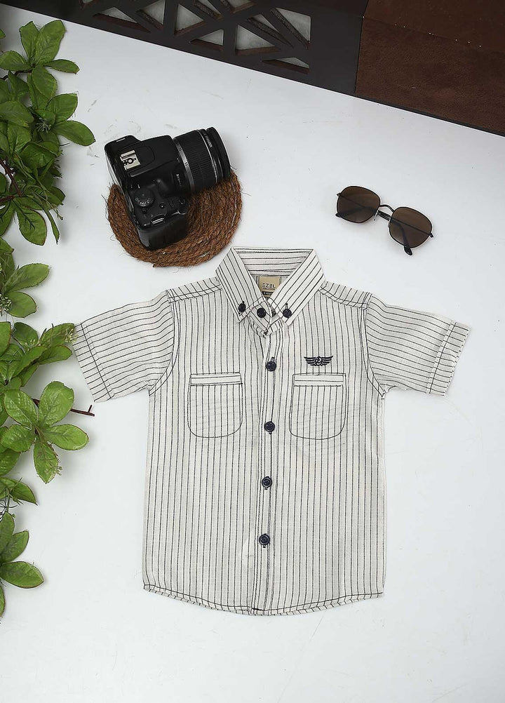 Sanaulla Exclusive Range Cotton Fancy Shirts for Boys -  1011 Off White