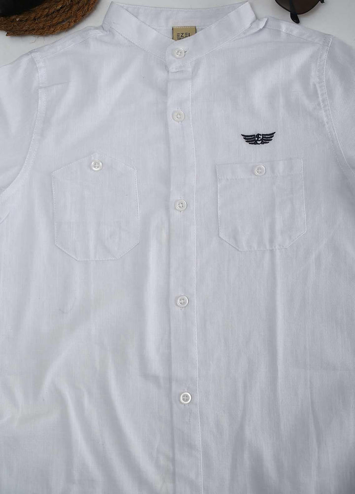 Sanaulla Exclusive Range Cotton Fancy Shirts for Boys -  1012 White