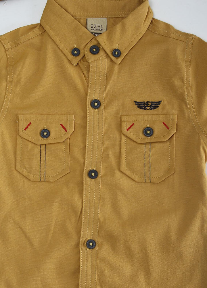 Sanaulla Exclusive Range Cotton Fancy Boys Shirts -  1013 Yellow