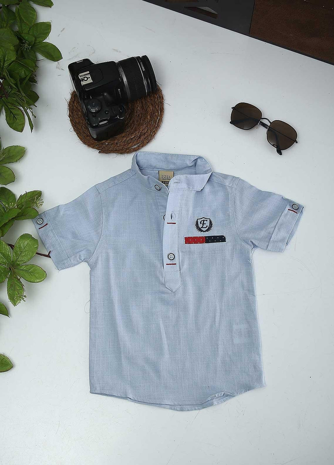 Sanaulla Exclusive Range Cotton Fancy Shirts for Boys -  1016 Sky Blue