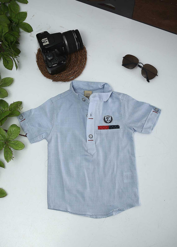 Sanaulla Exclusive Range Cotton Fancy Shirts for Boys -  1016 Sky Blue