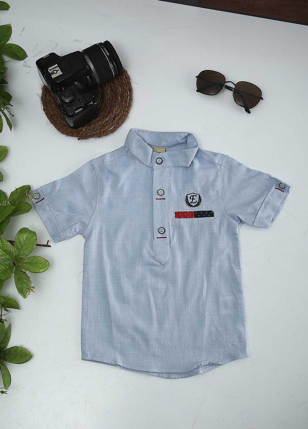 Sanaulla Exclusive Range Cotton Fancy Shirts for Boys -  1016 Sky Blue