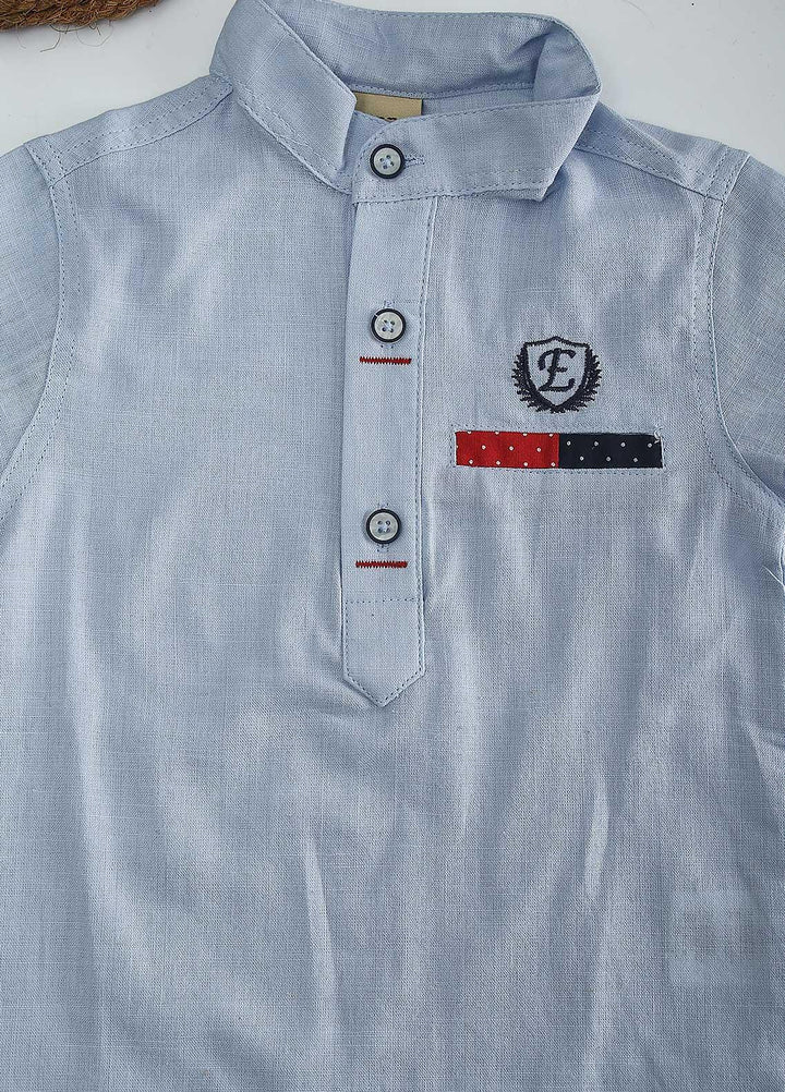 Sanaulla Exclusive Range Cotton Fancy Shirts for Boys -  1016 Sky Blue