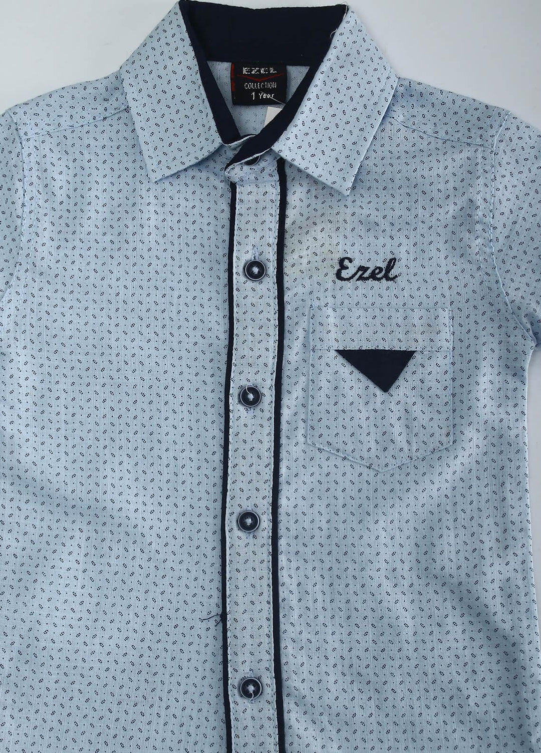 Sanaulla Exclusive Range Cotton Fancy Boys Shirts -  127-128 Sky Blue