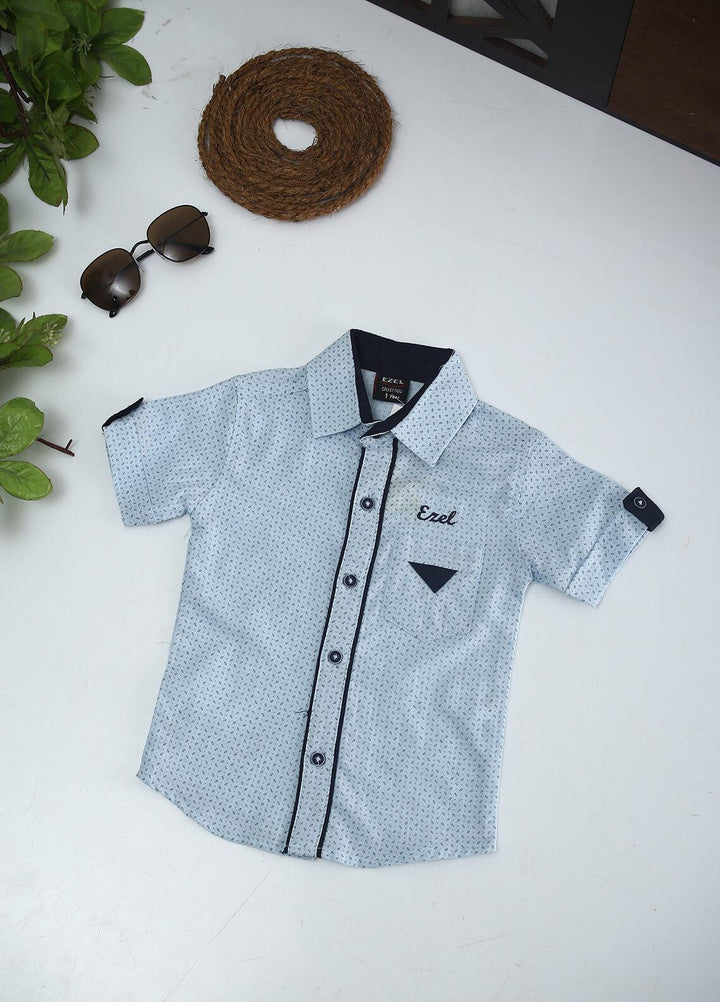 Sanaulla Exclusive Range Cotton Fancy Boys Shirts -  127-128 Sky Blue