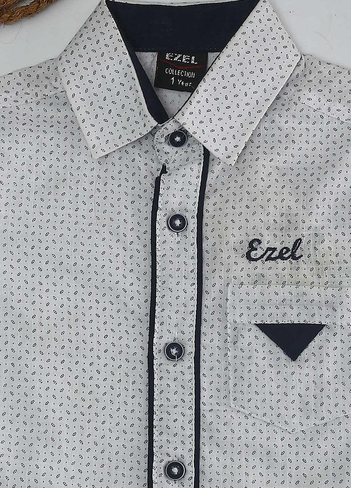 Sanaulla Exclusive Range Cotton Fancy Shirts for Boys -  127-128 White