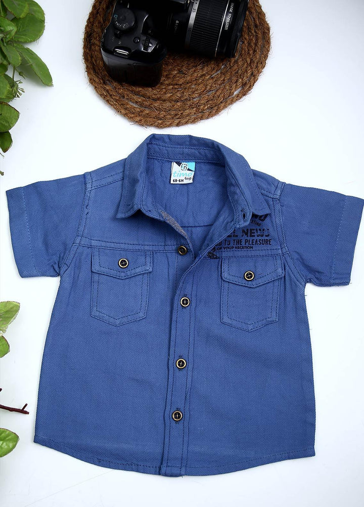 Sanaulla Exclusive Range Cotton Fancy Shirts for Boys -  1471 Blue