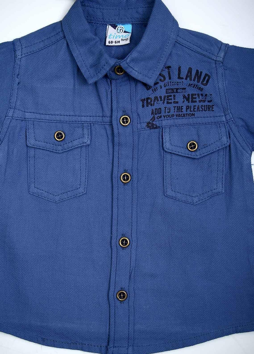 Sanaulla Exclusive Range Cotton Fancy Shirts for Boys -  1471 Blue