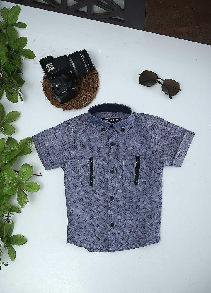 Sanaulla Exclusive Range Cotton Fancy Boys Shirts -  2001 Blue