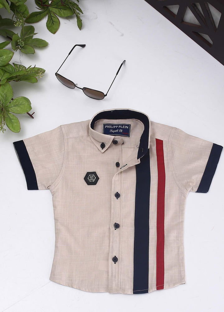 Sanaulla Exclusive Range Cotton Fancy Shirts for Boys -  2003 Fawn