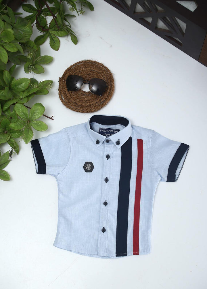 Sanaulla Exclusive Range Cotton Fancy Boys Shirts -  2003 Sky Blue