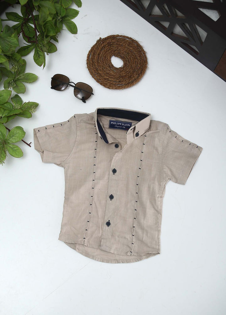 Sanaulla Exclusive Range Cotton Fancy Boys Shirts -  2005 Fawn