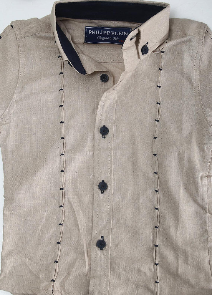 Sanaulla Exclusive Range Cotton Fancy Boys Shirts -  2005 Fawn