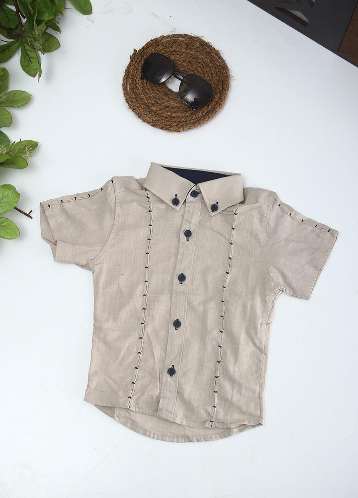 Sanaulla Exclusive Range Cotton Fancy Boys Shirts -  2005 Fawn