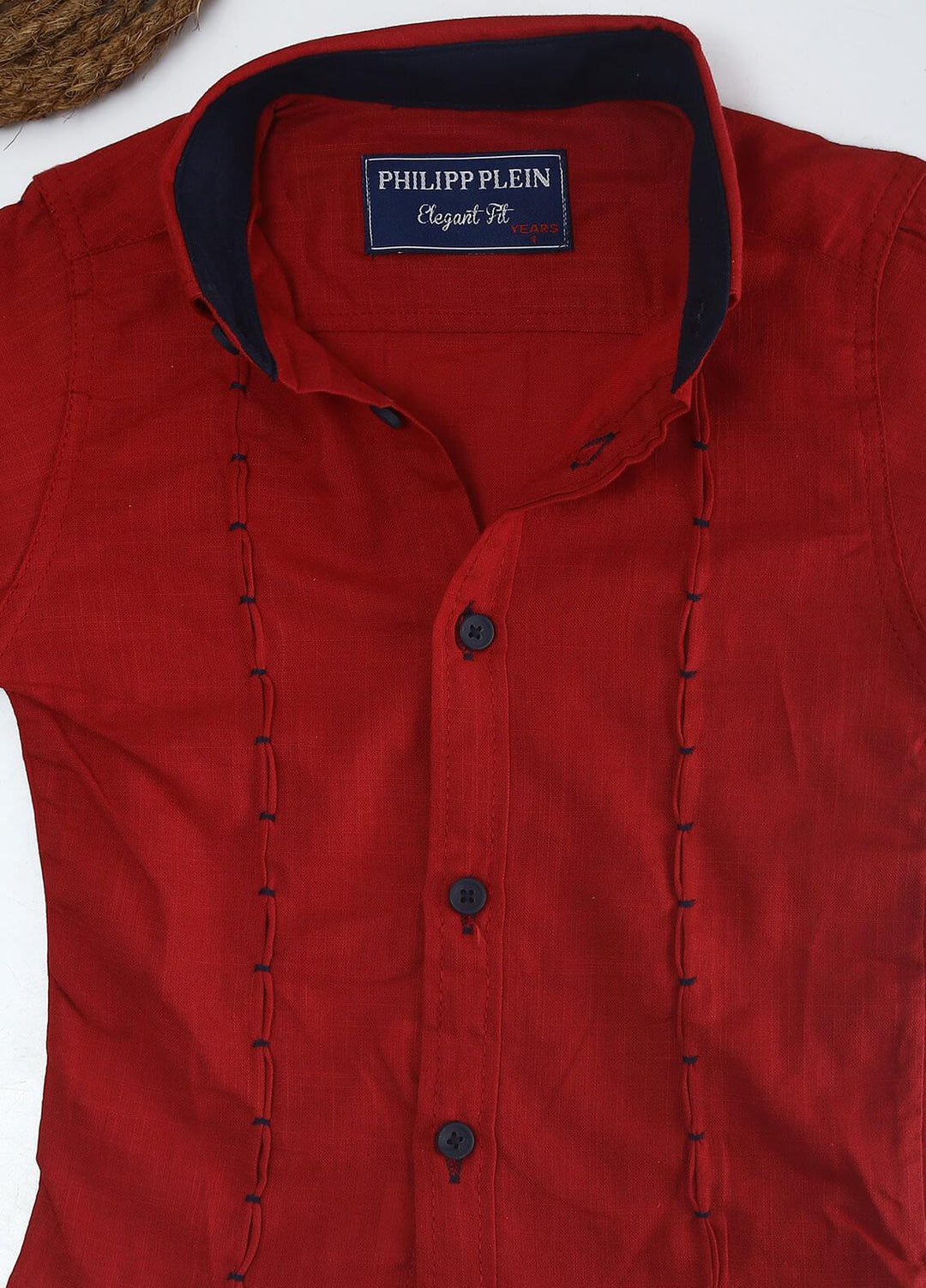 Sanaulla Exclusive Range Cotton Fancy Shirts for Boys -  2005 Red