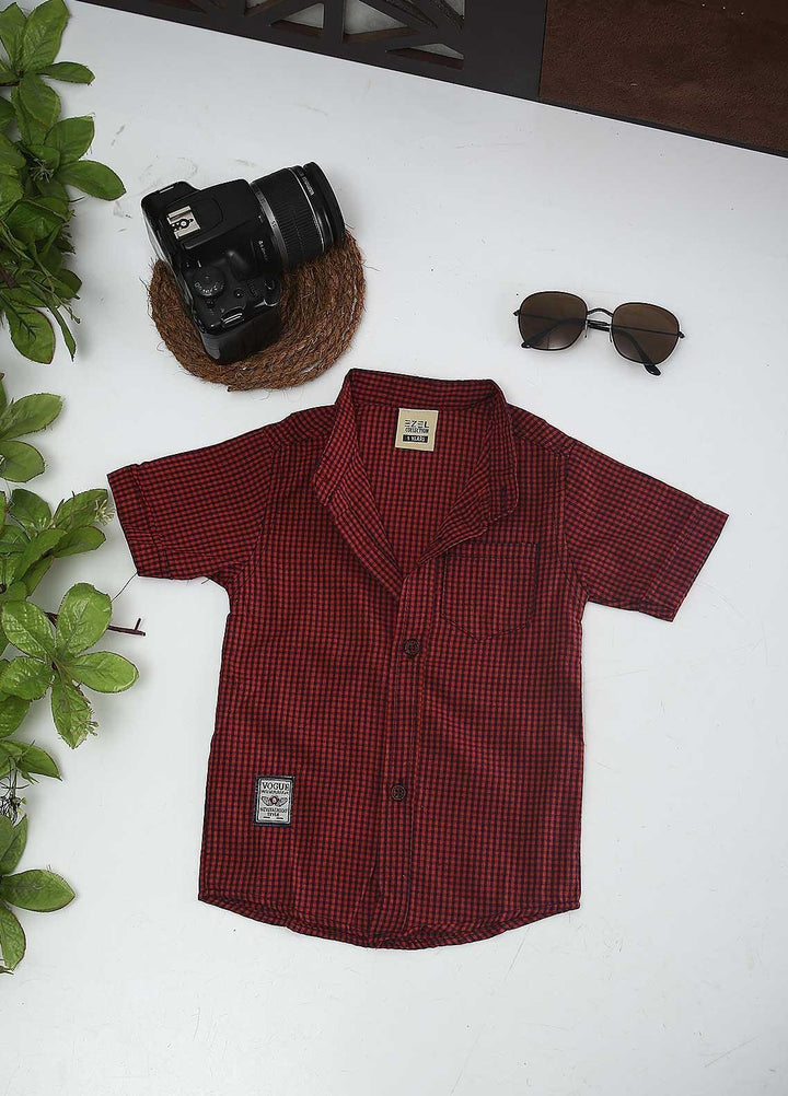 Sanaulla Exclusive Range Cotton Fancy Boys Shirts -  2028 Maroon