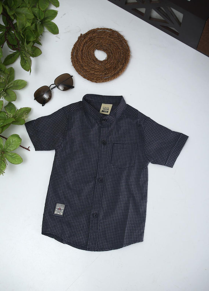 Sanaulla Exclusive Range Cotton Fancy Shirts for Boys -  2028 Navy Blue