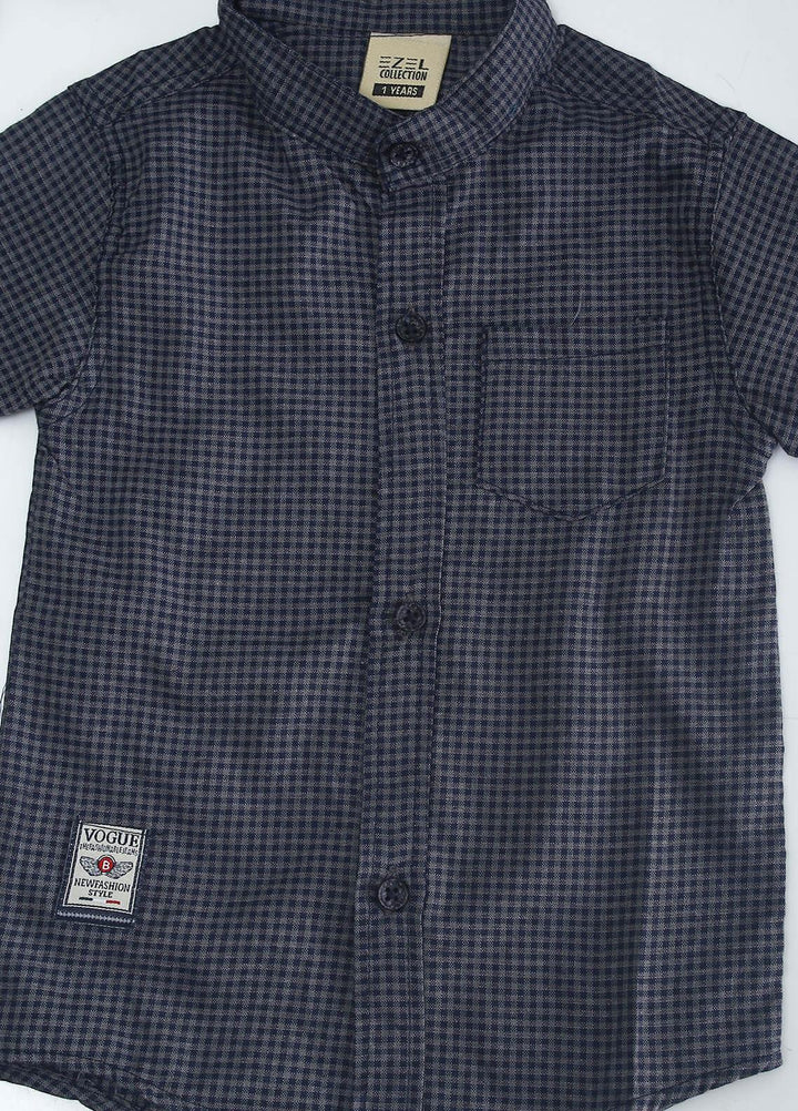 Sanaulla Exclusive Range Cotton Fancy Shirts for Boys -  2028 Navy Blue