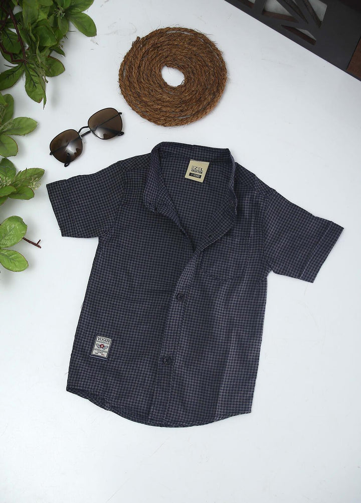 Sanaulla Exclusive Range Cotton Fancy Shirts for Boys -  2028 Navy Blue