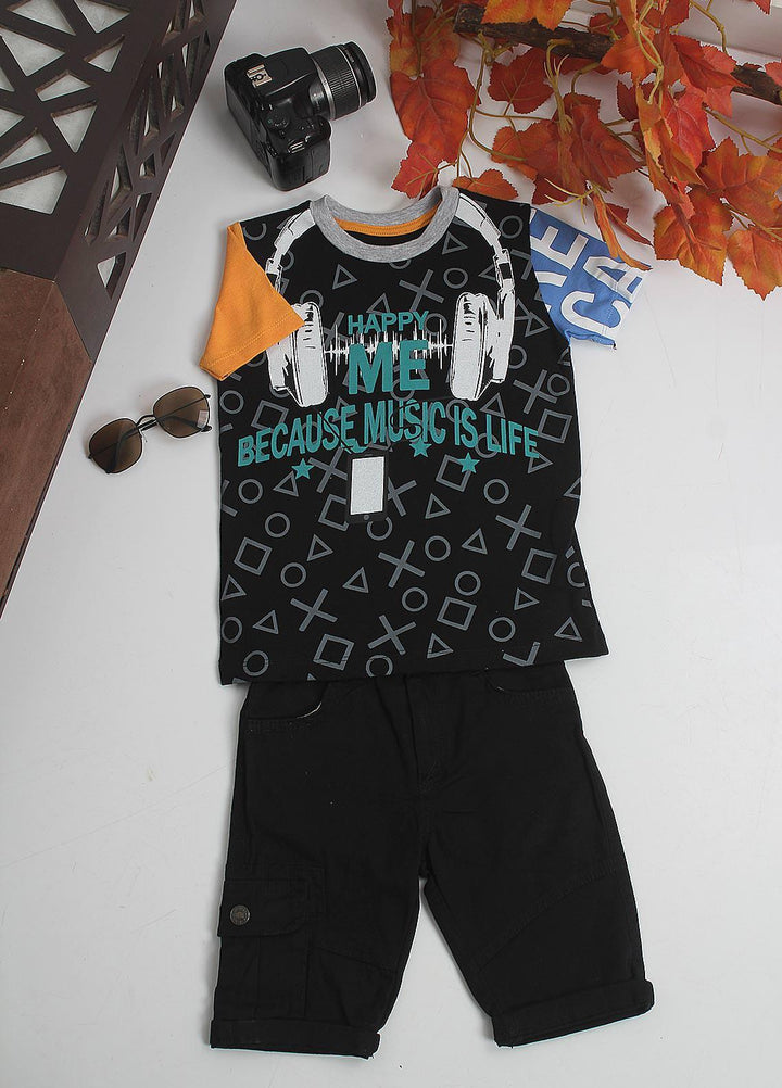 Sanaulla Exclusive Range Cotton Fancy Pret 2 Piece Suit for Boys -  2485 Navy Blue