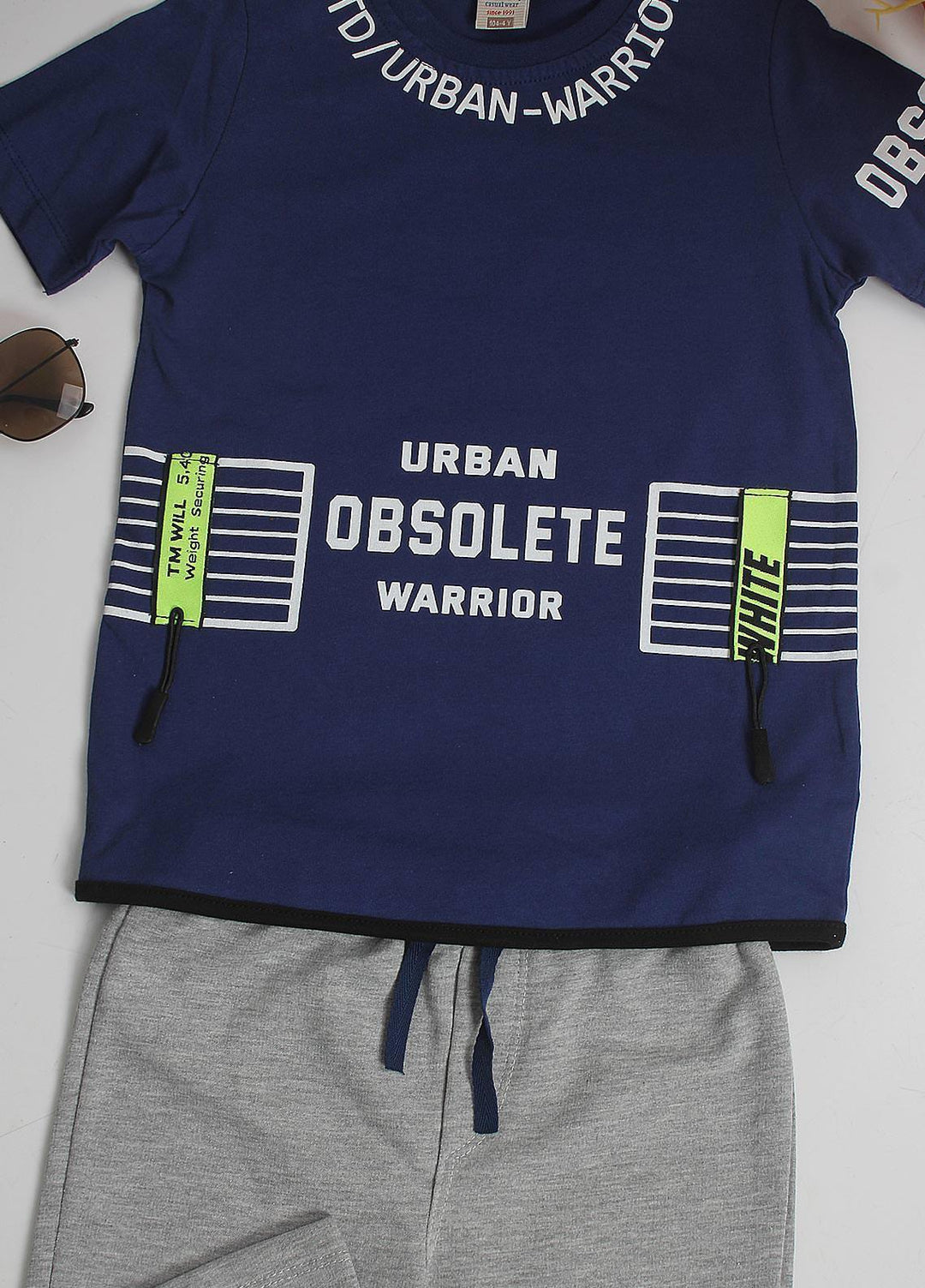 Sanaulla Exclusive Range Cotton Fancy Pret 2 Piece Suit for Boys -  4024 Blue