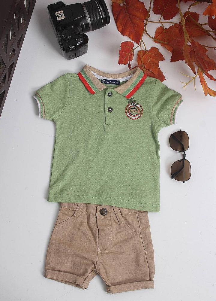 Sanaulla Exclusive Range Cotton Fancy Pret 2 Piece Suit for Boys -  1322 Green