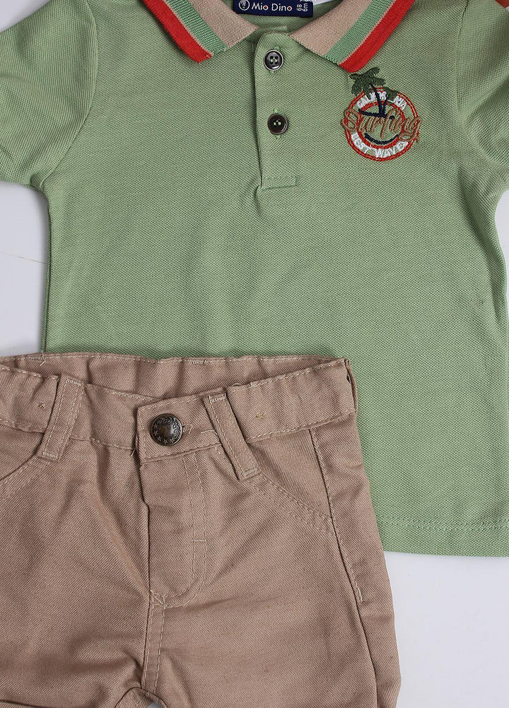 Sanaulla Exclusive Range Cotton Fancy Pret 2 Piece Suit for Boys -  1322 Green