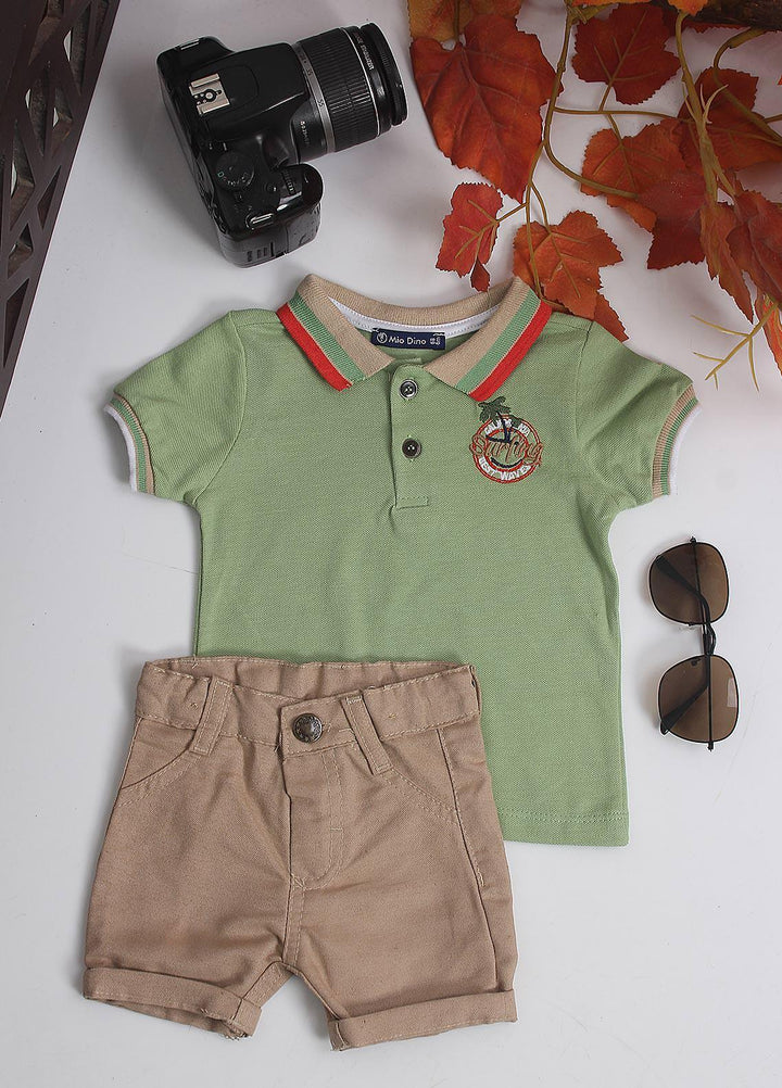 Sanaulla Exclusive Range Cotton Fancy Pret 2 Piece Suit for Boys -  1322 Green