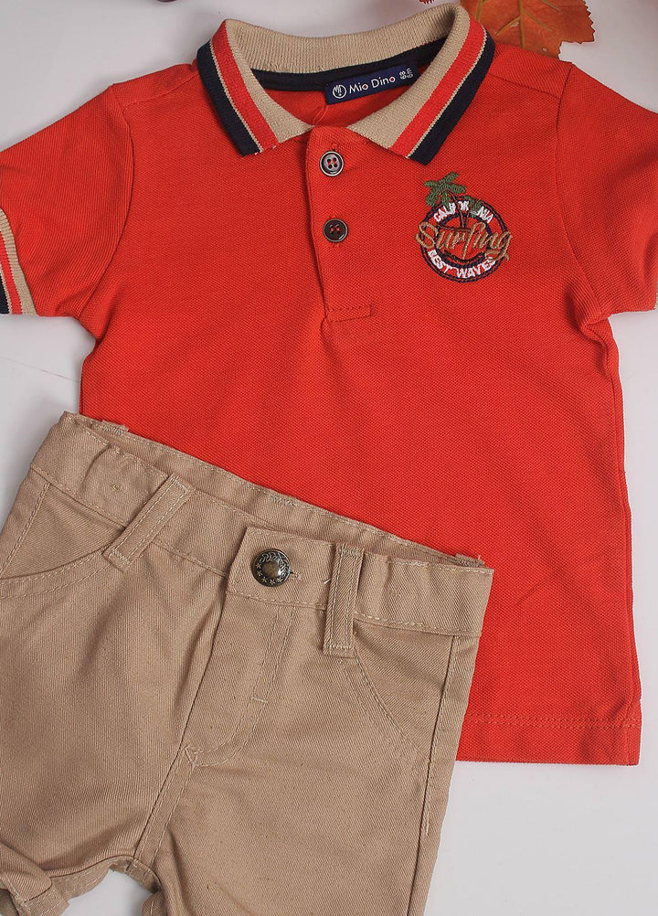 Sanaulla Exclusive Range Cotton Fancy Pret 2 Piece Suit for Boys -  1322 Orange