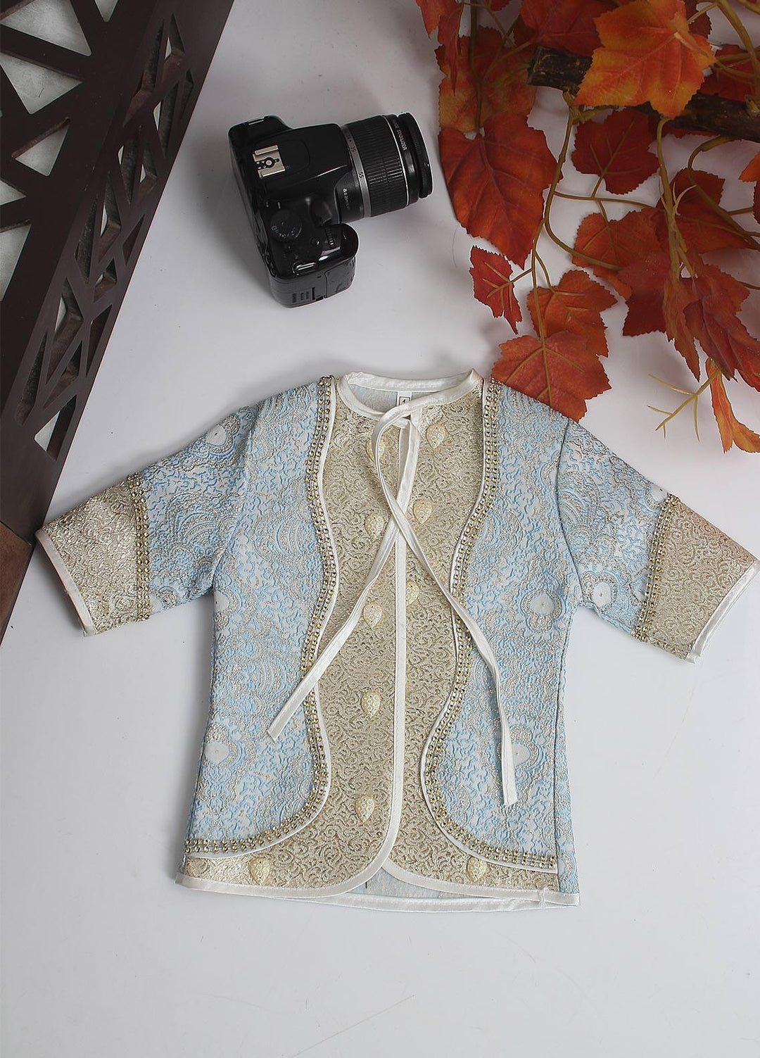 Sanaulla Exclusive Range Cotton Fancy Pret 2 Piece Suit for Boys -  D-01 Sky Blue