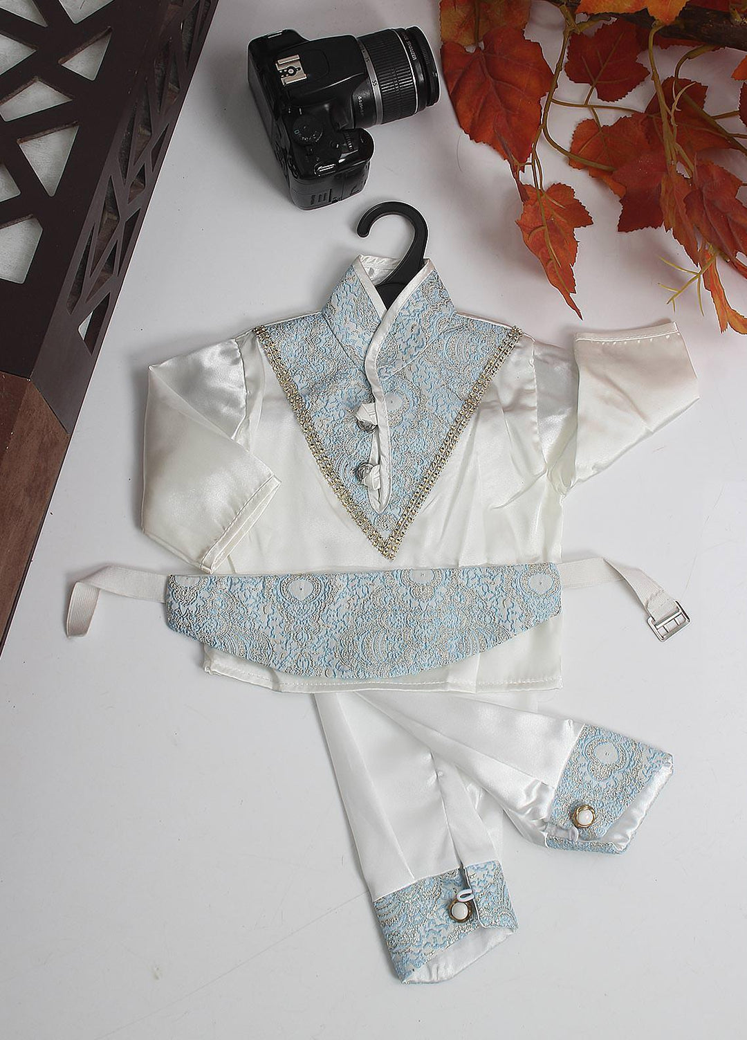 Sanaulla Exclusive Range Cotton Fancy Pret 2 Piece Suit for Boys -  D-01 Sky Blue