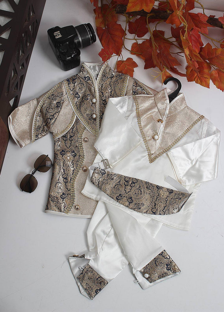 Sanaulla Exclusive Range Cotton Fancy Pret 2 Piece Suit for Boys -  D-02 Blue