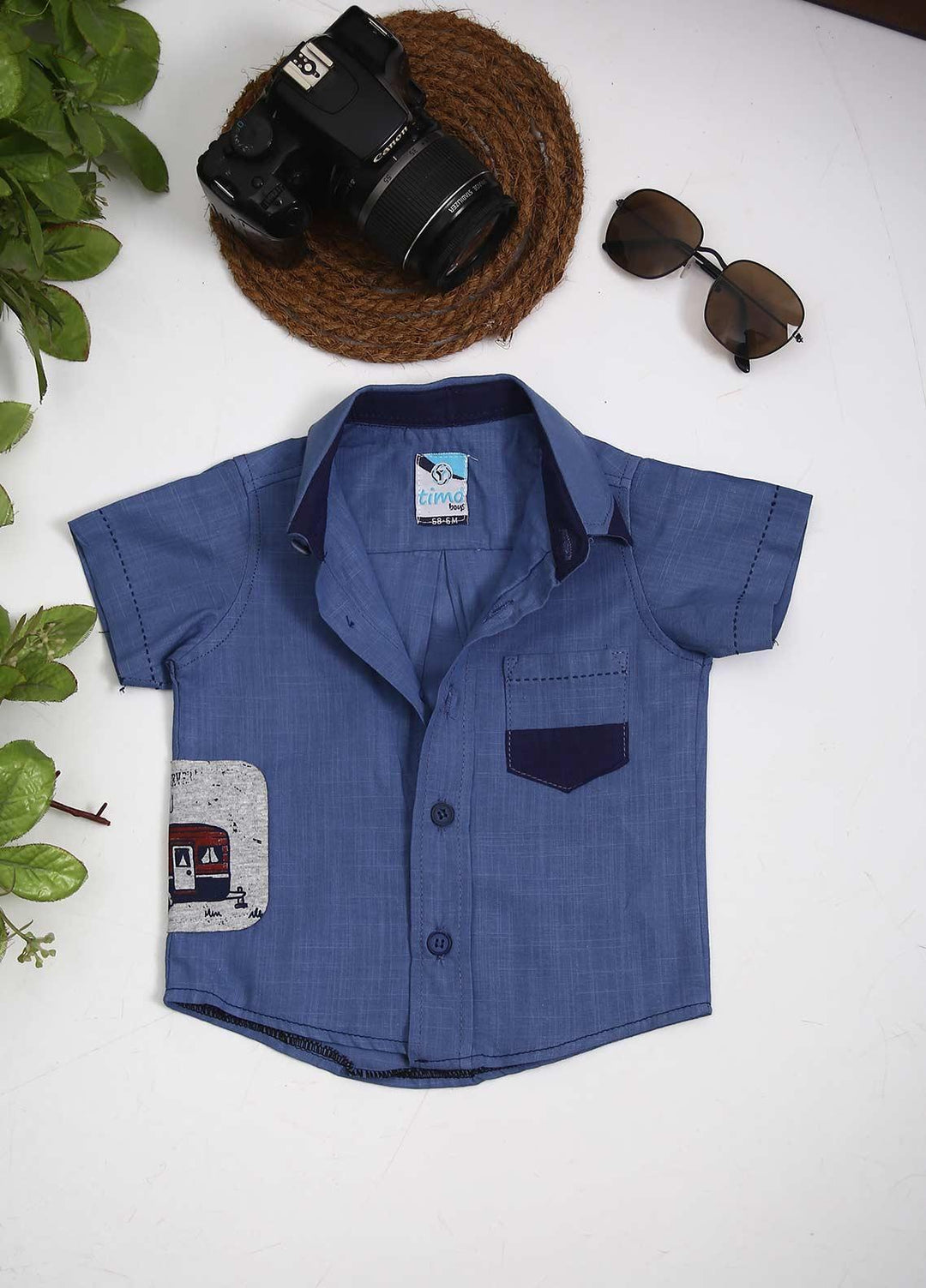 Sanaulla Exclusive Range Cotton Fancy Shirts for Boys -  881 L Blue