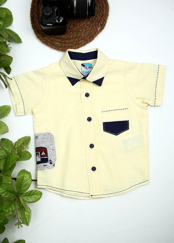 Sanaulla Exclusive Range Cotton Fancy Boys Shirts -  881 Yellow