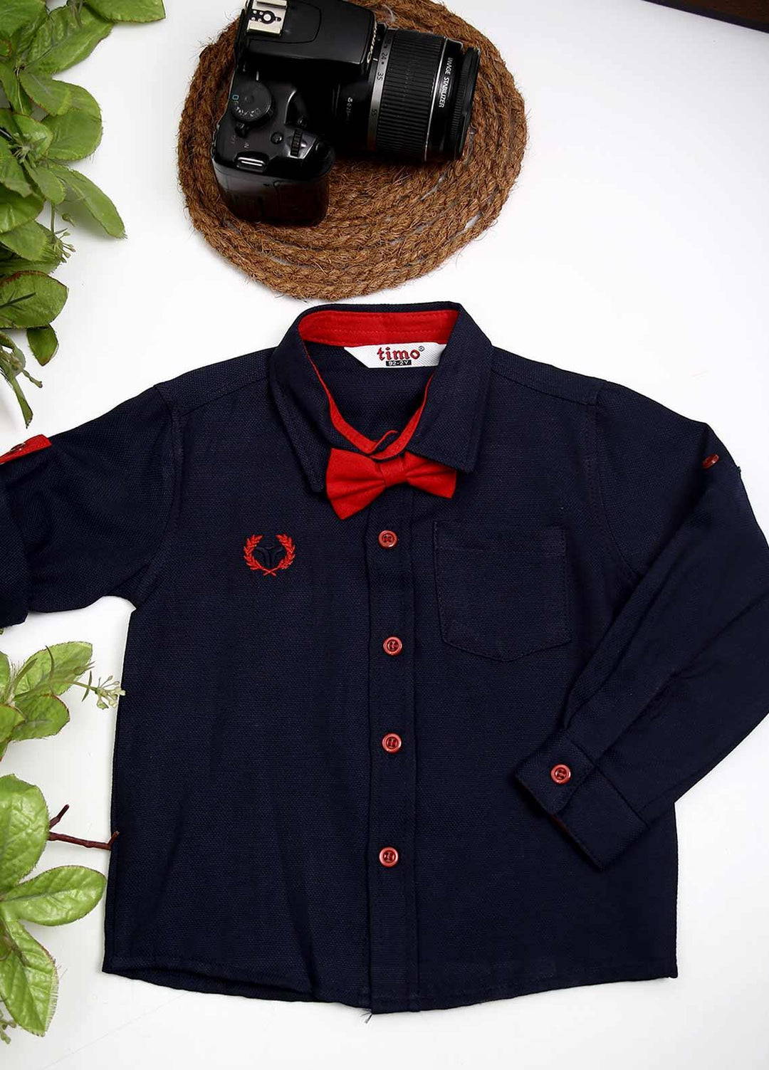 Sanaulla Exclusive Range Cotton Fancy Shirts for Boys -  D-0012 Navy Blue