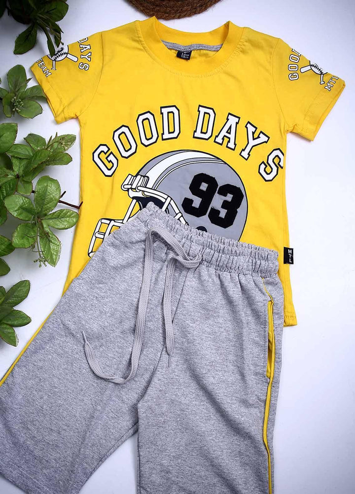Sanaulla Exclusive Range Cotton Fancy 2 Piece for Boys -  D-111145 Yellow