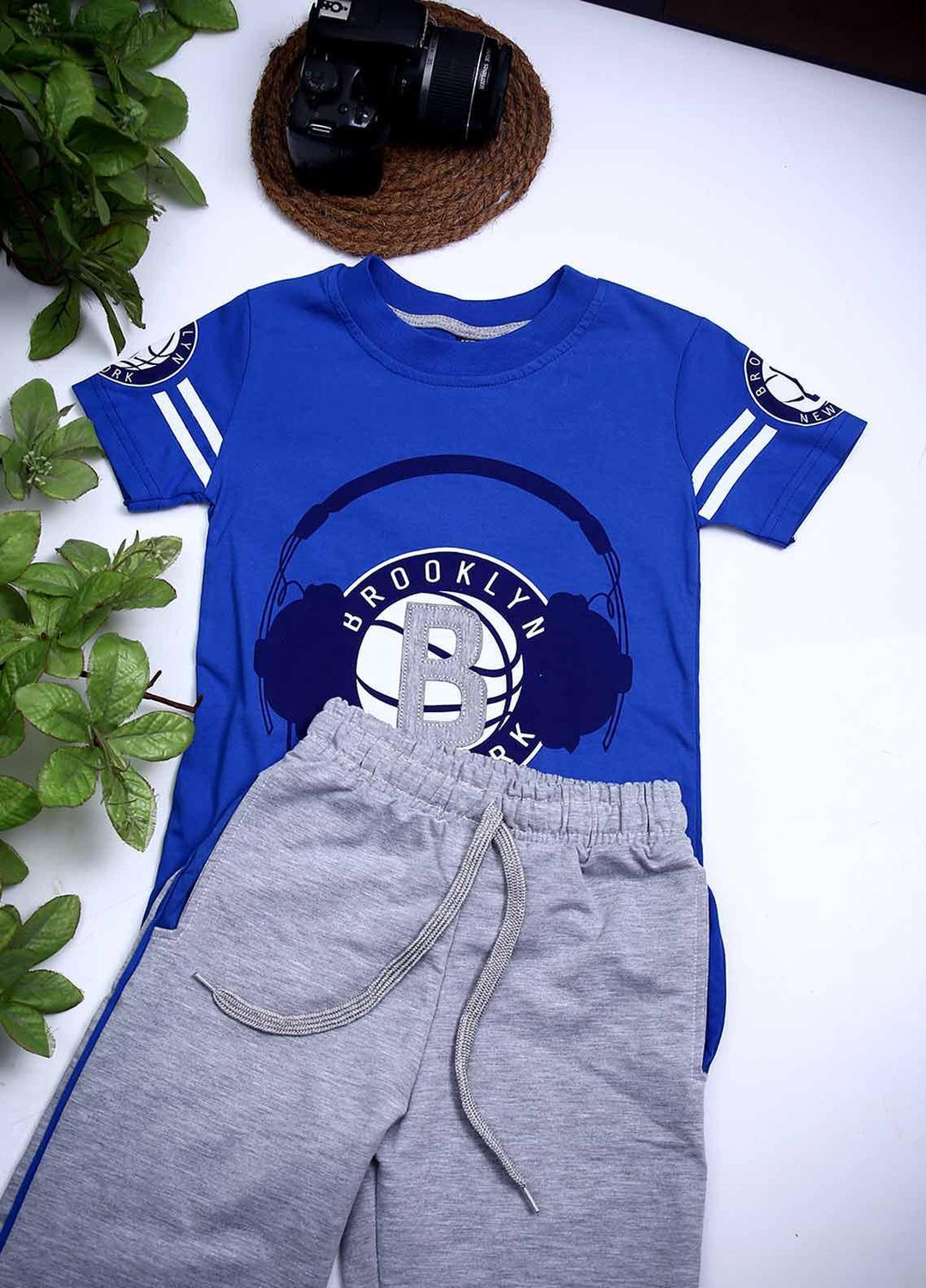 Sanaulla Exclusive Range Cotton Fancy 2 Piece for Boys -  D-113379 Blue