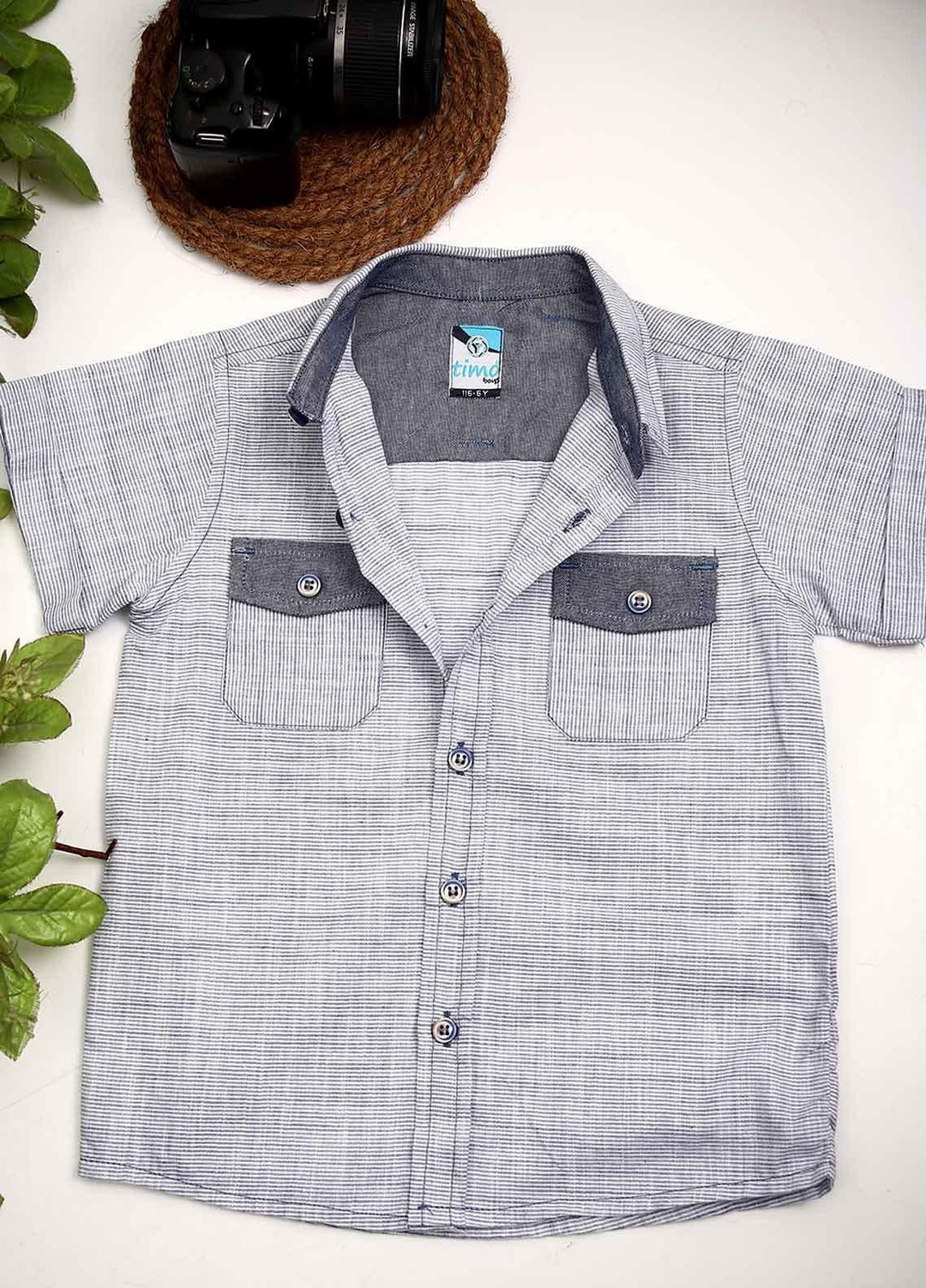 Sanaulla Exclusive Range Cotton Fancy Boys Shirts -  D-1143 L Blue