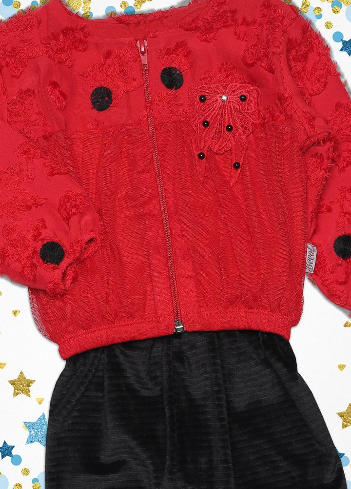 Sanaulla Exclusive Range  Fancy Girls Suit -  SU22KW 222037 Red